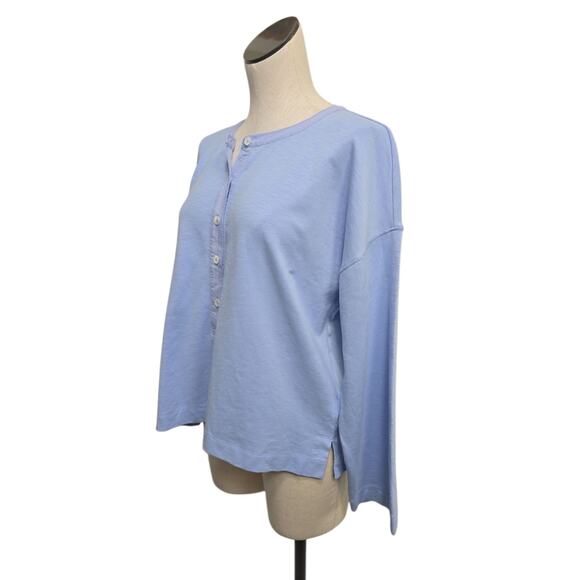 NWT Madewell Womens Bombay Relaxed Henley Long Sleeve Top Blue Size Medium NU850 - Picture 8 of 9